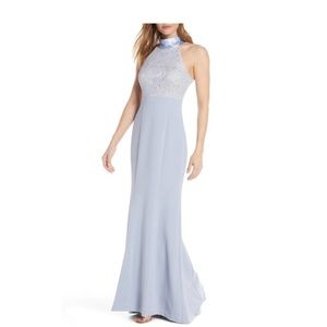 Eliza J blue halter dress